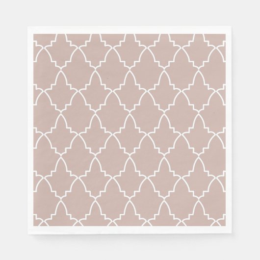 Beige Moroccan Lattice Pattern Servet (Voorkant)