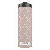 Beige Moroccan Lattice Pattern Thermosbeker (Voorkant)