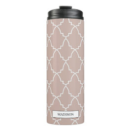 Beige Moroccan Lattice Pattern Thermosbeker