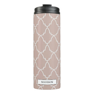 Beige Moroccan Lattice Pattern Thermosbeker