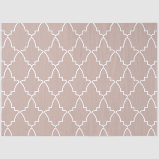 Beige Moroccan Lattice Pattern Tissuepapier (Voorkant)