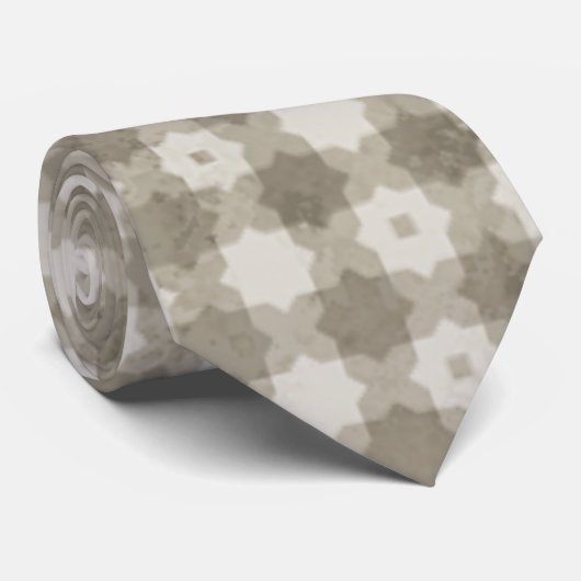 Beige Mosaic Stropdas (Opgerold)