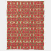 Beige Mosterd Groen Bruin Rood Sinaasappel Tribal  Fleece Deken (Voorkant)