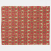 Beige Mosterd Groen Bruin Rood Sinaasappel Tribal  Fleece Deken (Voorkant (Horizontaal))
