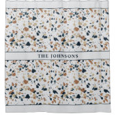 Beige Mozaïek Familie Douchegordijn (Voorkant)