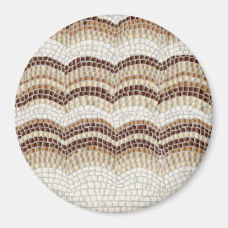 Beige Mozaïek Grote ronde magneet