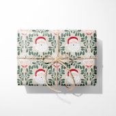 Beige Mr. & Mrs. Claus Christmas Wrapping Paper Cadeaupapier