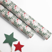 Beige Mr. & Mrs. Claus Christmas Wrapping Paper Cadeaupapier