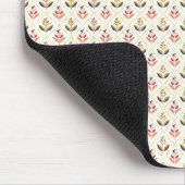 Beige muismat met een herhalend bloempatroon (Hoek)