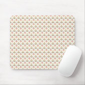 Beige muismat met een herhalend bloempatroon (Met muis)
