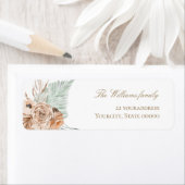 beige munt boho bloemen pampas gras etiket (Insitu)