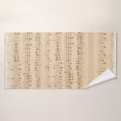 -beige muzieknoten badhanddoek (Badhanddoek)
