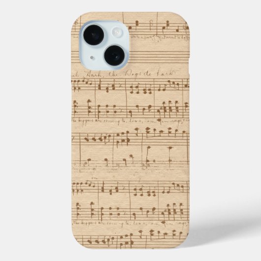 -beige muzieknoten Case-Mate iPhone case (Achterkant)