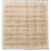 -beige muzieknoten douchegordijn (Voorkant)