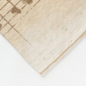 -beige muzieknoten fleece deken (Hoek)