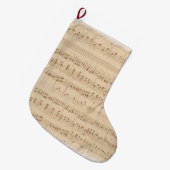 -beige muzieknoten grote kerstsok (Voorkant (Hangend))