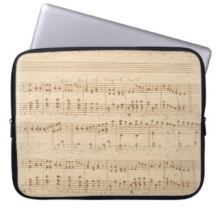 -beige muzieknoten laptop sleeve