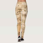 Beige Muzieknoten Leggings (Achterkant)