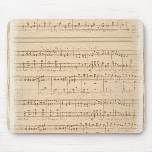 -beige muzieknoten muismat (Voorkant)
