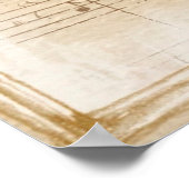-beige muzieknoten poster (Hoek)