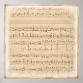 -beige muzieknoten poster (Voorkant)