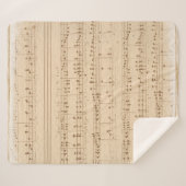 -beige muzieknoten sherpa deken (Voorkant (horizontaal))