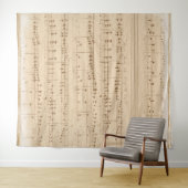 -beige muzieknoten wandkleed (In Situ (horizontaal))