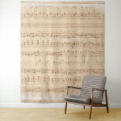 -beige muzieknoten wandkleed (In situ)