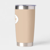 Beige naam bruidsmeisje geïsoleerde drinkbeker (Links)