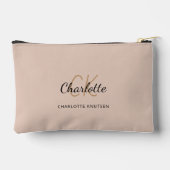 Beige naam monogram initialen modern etui (Achterkant)