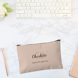 Beige naam monogram initialen modern etui