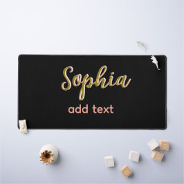Beige Naam toevoegen Meisje Boss Tekst Zwart Elega Bureaumat
