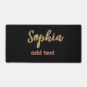 Beige Naam toevoegen Meisje Boss Tekst Zwart Elega Bureaumat (Voorkant)