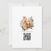 Beige naar Chestnut Floral Fall Bruiloft Kaart (Achterkant)