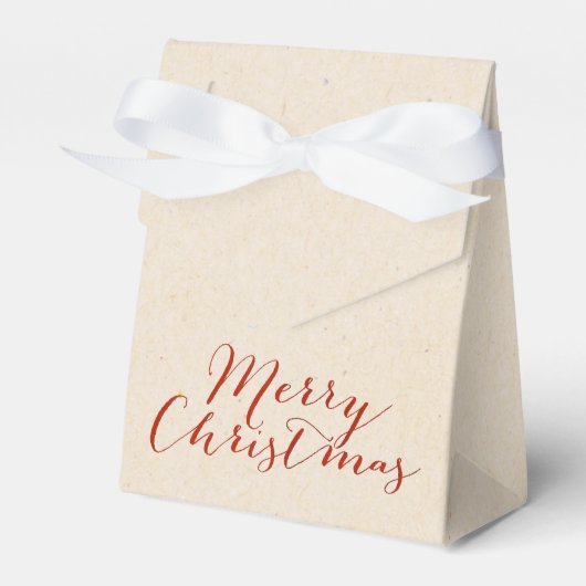 Beige namaak kartonnen kerstcadeautas bedankdoosjes (Voorkant Zijde)