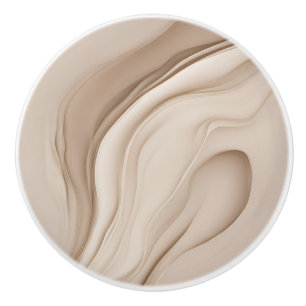 Beige namaak reliëf abstracte kunst keramische knop