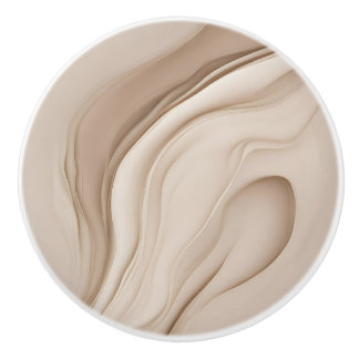 Beige namaak reliëf abstracte kunst keramische knop