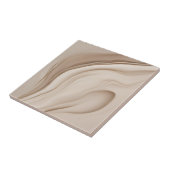 Beige namaak reliëf abstracte kunst tegeltje (Zijkant)