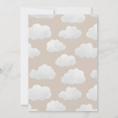 Beige naturel Oh Baby shower modern stijlvol Kaart (Achterkant)