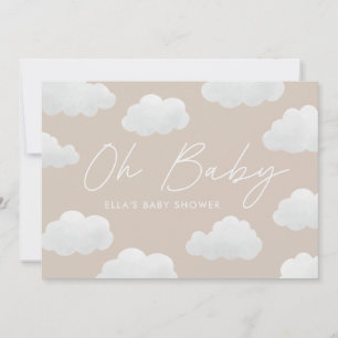 Beige naturel Oh Baby shower modern stijlvol Kaart