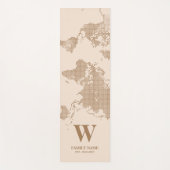 Beige Natuur Earth Wereldkaart van de Kleur Yogamat (Voorkant)