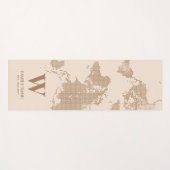 Beige Natuur Earth Wereldkaart van de Kleur Yogamat (Voorkant (horizontaal))