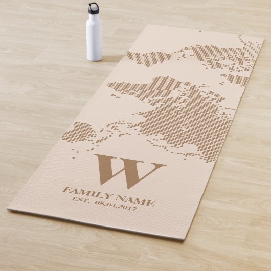 Beige Natuur Earth Wereldkaart van de Kleur Yogamat (In situ)