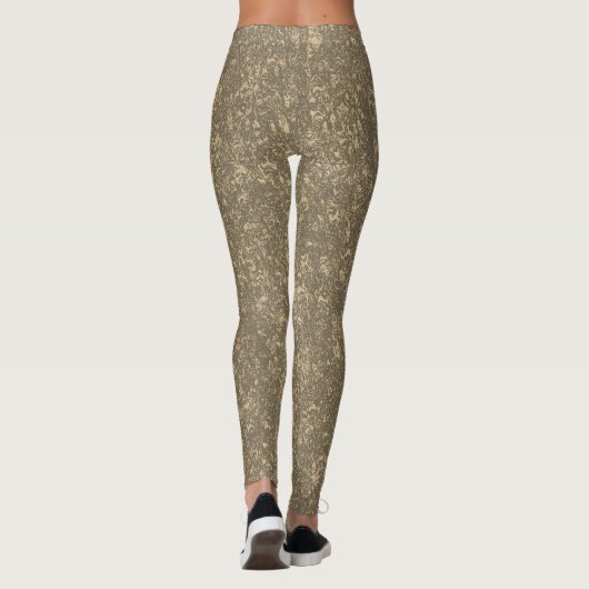 Beige Natuur Patroon Leggings (Achterkant)