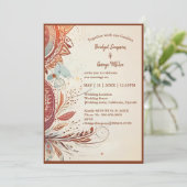 beige natuurlijke vintage bruiloft uitnodiging (Staand voorkant)