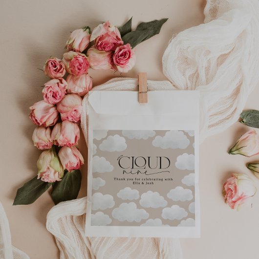Beige natuurlijke wolk negen douche modern stijlvo bedankzakje
