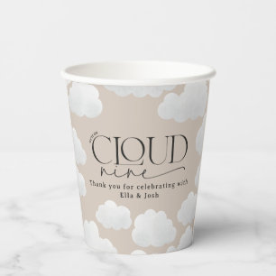 Beige natuurlijke wolk negen douche modern stijlvo papieren bekers