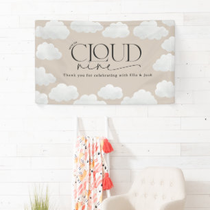 Beige natuurlijke wolk negen douche modern stijlvo spandoek