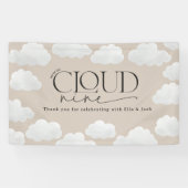 Beige natuurlijke wolk negen douche modern stijlvo spandoek (Horizontaal)