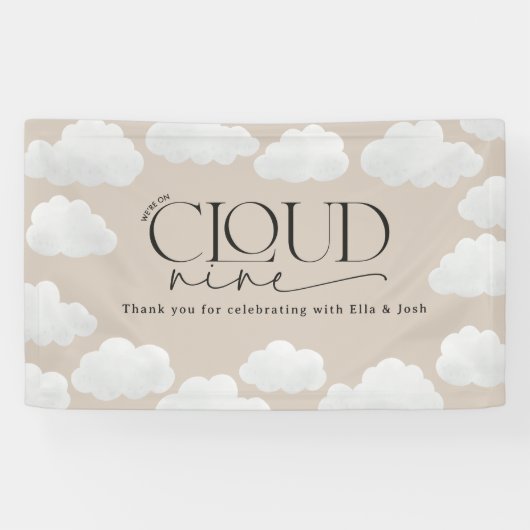 Beige natuurlijke wolk negen douche modern stijlvo spandoek (Horizontaal)